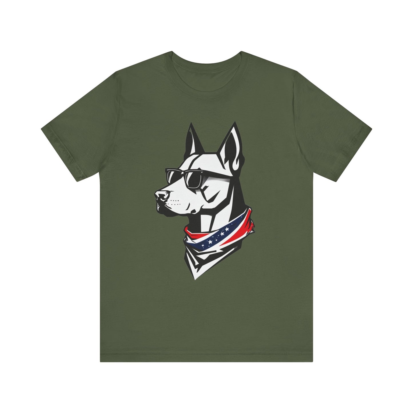 Cool Dog Graphic Unisex Jersey Tee - Patriotic Style