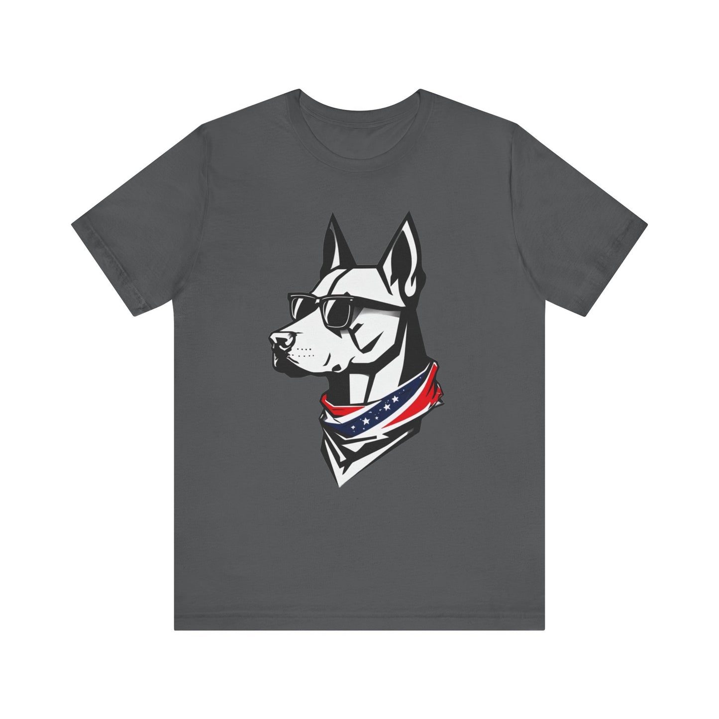 Cool Dog Graphic Unisex Jersey Tee - Patriotic Style