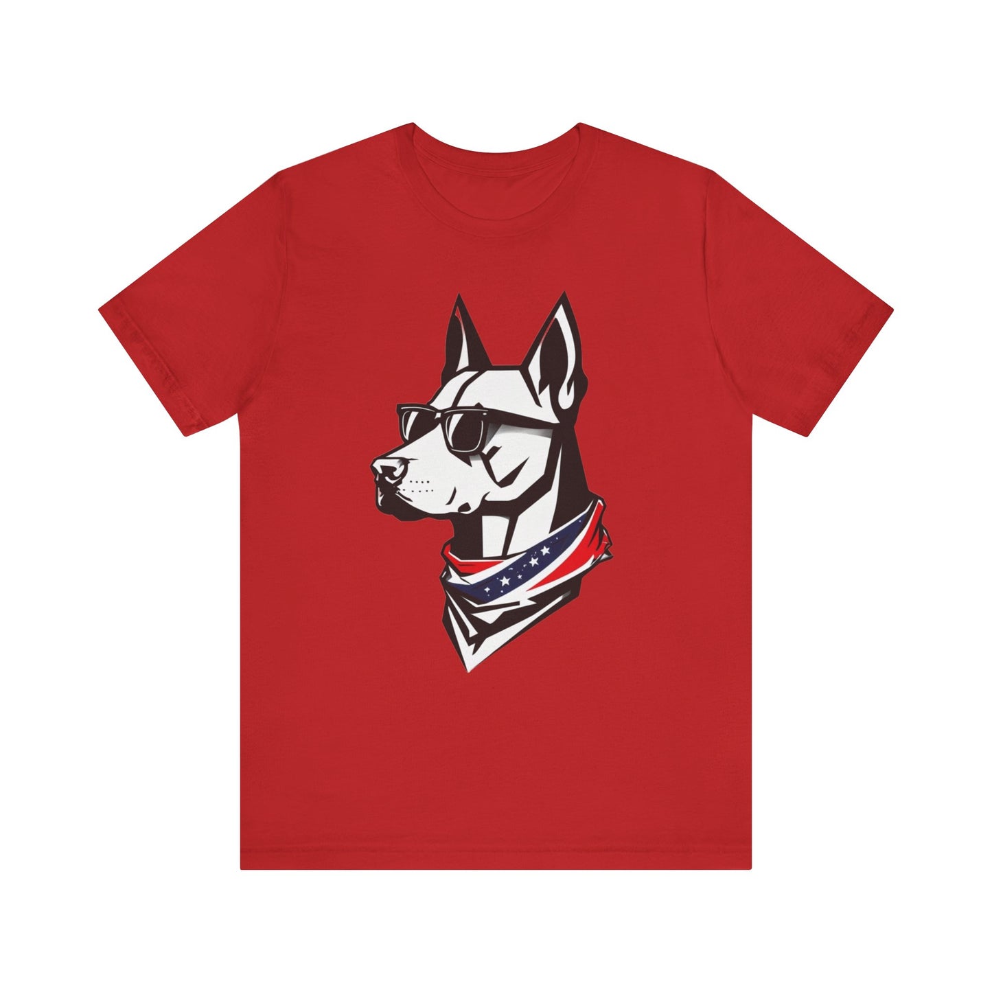 Cool Dog Graphic Unisex Jersey Tee - Patriotic Style