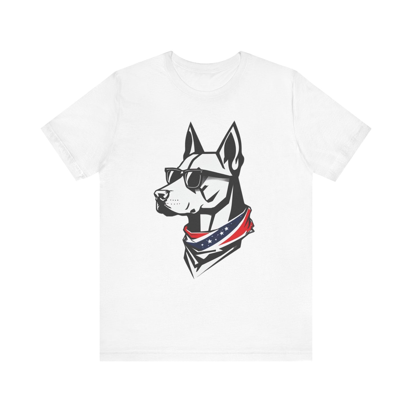 Cool Dog Graphic Unisex Jersey Tee - Patriotic Style