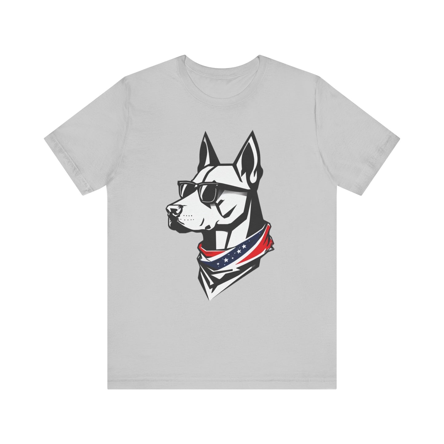 Cool Dog Graphic Unisex Jersey Tee - Patriotic Style