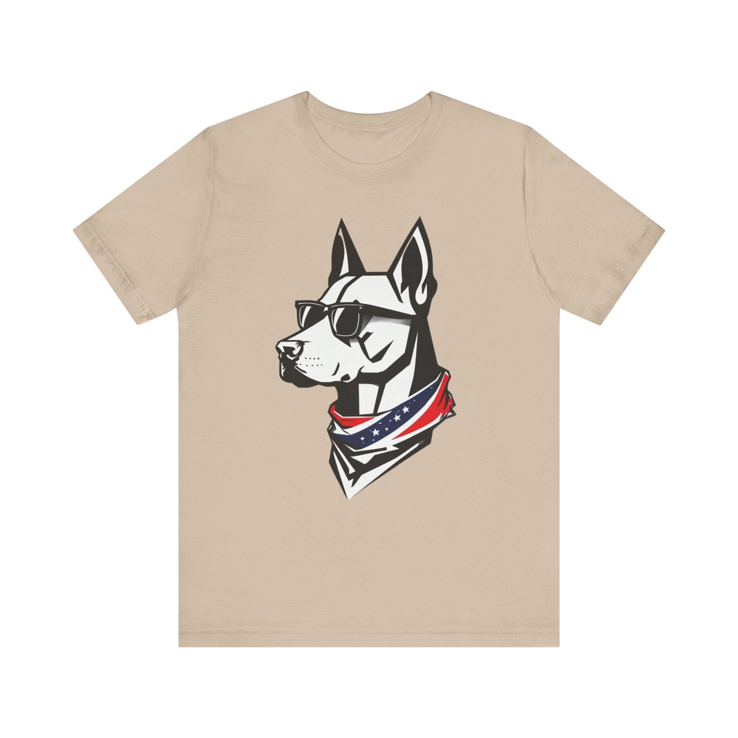 Cool Dog Graphic Unisex Jersey Tee - Patriotic Style
